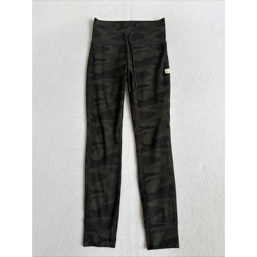 Vuori Daily Legging Green Camo High Rise Drawstring Active Leggings Size S